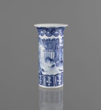 Flute-type vase, ceramics, blue-and-white porcelain, Chinese art, landscape motifs, Chinese,