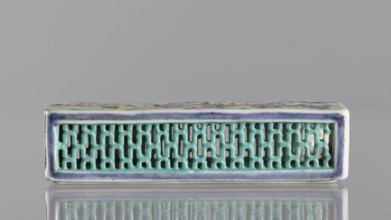 Cricket Cage, Chinese, Qing 1644–1911, colored porcelain vessel depicting animals crickets engaged
