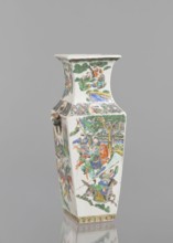 Vase, Chinese, 18th century, porcelain with polychrome enamel decoration, figurative genre and