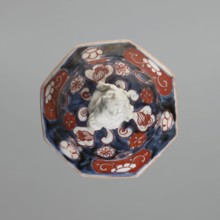 Vase with cover, Japanese, Edo period 18th century, imari ceramics, decorated with flowers, tree,