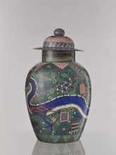 Vase with cover, Japanese art, Japanese culture, dragons, covers, Japanese dragon motif, plant