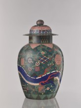 Vase with cover, Japanese, cloisonné enamel, Meiji 1868–1912, Man'en 1860–1861, ca. 1860–1870