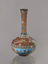 Vase, Japanese art, Japanese culture, plants, butterflies, phoenixes iconography, Meiji 1868–1912,