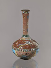 Vase, gift, Japanese art, Japanese culture, plants, butterflies, phoenixes iconography, Meiji