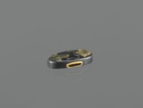 Metal collar ending a sword hilt fuchi, Japanese, Edo period 1603–1868, 19th century; katana fuchi;