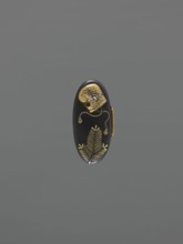 Metal collar ending a sword hilt fuchi, Japanese, Edo period 1603–1868, katana fitting depicting