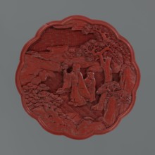 Box with a lid, Chinese, Qing 1644–1911, 2nd half of the 18th century. Lacquered box decorated with