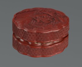 Box with a lid, Chinese, Qing 1644–1911, 2nd half of the 18th century. Lacquered vessel decorated