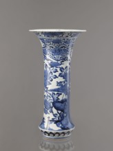 Vase, Japanese, Edo period Genroku–Kyoho, ca. 1690–1730, Arita; blue-and-white porcelain vessel,