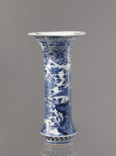 Vase, Japanese, Edo period Genroku–Kyoho, ca. 1690–1730, Arita; blue-and-white porcelain vessel,