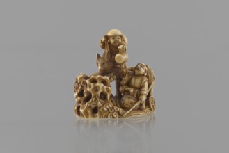 Netsuke in the shape of Daikoku and Ebisu, Ryôji fl. ca. 1886–1900? sculptor, Japanese, Meiji