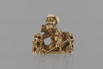 Netsuke in the shape of Daikoku and Ebisu, Ryôji fl. ca. 1886–1900? sculptor; author unknown.