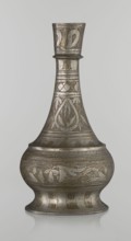 Bottle, Islamic art, Arabic, geometric ornament and plant motifs. Neck slender toward the top
