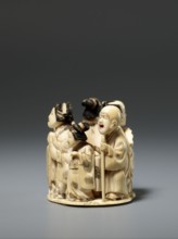 Okimono in the shape of a group of six singing people; unknown creator; Japanese, Meiji late 19th