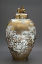 Vase with cover, Kanzan, Denshichi 1821–1890 maker, Japanese, Meiji period 1868–1912, late 19th