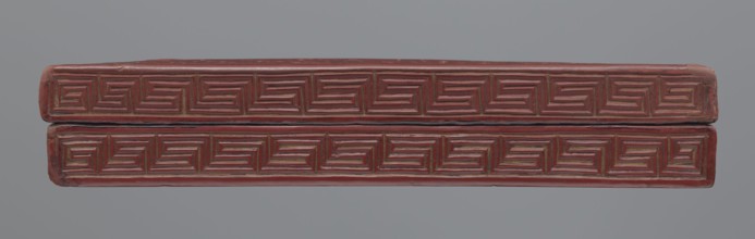 Box with a lid;, Chinese, Ming dynasty 1368–1644. Semi-circular box decorated on the lid with a