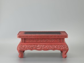 Table-shaped stand, meander and geometric ornament, plant ornament depicting peonies, Chinese art,