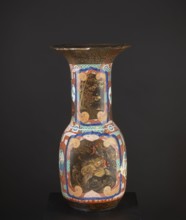 Vase, Japanese, Meiji 1868–1912, c. 1880–1900. High, wide neck with a large flaring cup-like rim;