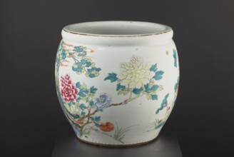 Pool — aquarium., Chinese, Qing dynasty 1644–1911, 19th century. Colored porcelain vessel decorated