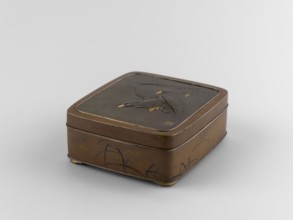 Box with a lid, Jômi, Eisuke I 1839-1899 author. Rectangular box with rounded corners, decorated on