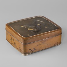 Box with a lid, Jômi, Eisuke I 1839-1899 artist, geese, grass, Japanese art, boxes, Japanese
