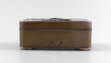 Box with a lid, Jômi, Eisuke I 1839–1899 artist; rectangular box with rounded corners; decorated on