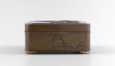 Box with a lid, Jômi, Eisuke I 1839–1899 artist; rectangular box with rounded corners, decorated on