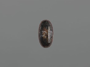 Sword hilt cap kashira, ; subject: deer and Fukurokuju deity; Japanese, Edo period 18th century,