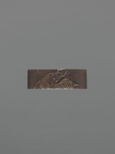 Metal collar ending a sword hilt fuchi, maker, decorated with a deer; Japanese, Edo period 18th