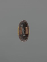 Sword hilt cap kashira, demons Oni decoration, Japanese, Edo period 1603–1868, 18th century, katana