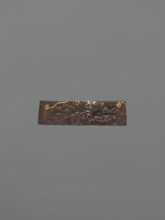 Metal collar ending a sword hilt fuchi, Oni demons motif, Japanese, Edo period 1603–1868, 18th