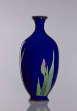 Vase, ; cloisonné enamel; irises; Japanese art; Japanese; flowers iconography; vases, flower vase,
