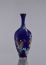 Vase, cloisonné enamel;, gift, repossession Krakow. Ovoid vase, elongated, with a long thin neck
