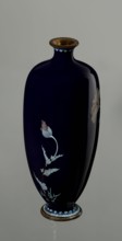 Vase, flowers, poppies, Japanese art, Meiji 1868–1912, cloisonné enamel, vases, Japanese culture.