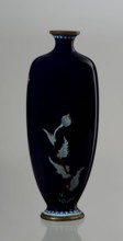 Vase, poppies; cloisonné enamel; Meiji period ca. 1900, 1868–1912; Japanese, Nagoya. Angular vase