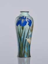 Vase by Miwa Tomisaburô fl. ca. late 19th–early 20th century. Cloisonné enamel elongated vase,