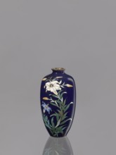Vase, gift, repossession Krakow, lilies, Japanese art, Japanese, Meiji 1868–1912, cloisonné enamel,