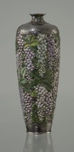 Vase by Hiratsuka Mohei b. 1836 maker, Meiji period, ca. 1880–1890, Japan. Slender ovoid,