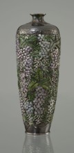 Vase, Hiratsuka, Mohei 1836-? creator, gift, Japanese art, Meiji 1868-1912. A slender ovoid,
