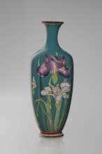 Vase, Ovoid vase one of a pair, slender, on a low ring-shaped foot and a narrow neck, flaring at