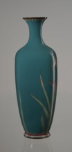 Vase, ovoid vase one of a pair, slender, on a low ring-shaped foot with a narrow neck flaring at