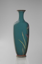 Vase, ovoid vase one of a pair, slender, on a low ring-shaped foot with a narrow neck flaring at