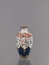 Vase, cloisonné enamel; Meiji period ca. 1890–1900. Vase on a small ring-shaped foot with a short
