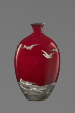 Vase, Hayakawa, Komejirô fl. ca. 1880–1912? craftsman. A small ovoid, bulging bottle on a very low