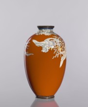 Vase, cloisonné enamel, ca. 1910–1920 Meiji/Taisho periods, Japan. Cylindrical vessel, height 12.8