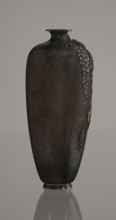 Vase, Toshitsugu maker; Meiji period 19th/20th century, Japan. Ovoid vase on a low ring foot with a