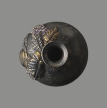 Vase, Toshitsugu author, Meiji period 19th/20th century, Japan. Ovoid vase on a low ring foot with