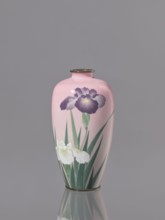 Vase, cloisonné enamel; decorated with flowers and irises; Taisho period, ca. 1912–1926; Nagoya,