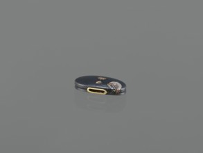 Sword hilt cap kashira, Kita, Takenori, / personal slogans / metalwork, Mito,  school, moon