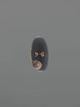 Sword hilt cap kashira by Kita, Takenori, / personal slogans / metalwork; Mito,  school; moon